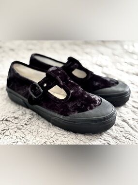 Vans Black Velvet Mary Jane Sneakers